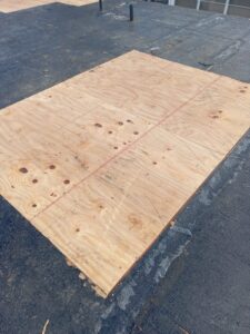 Flat roof replacement with taped insulation in order to create Slope